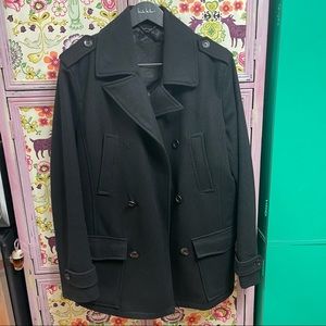 BLACK RIVET PEACOAT - Small - Black - Good used condition